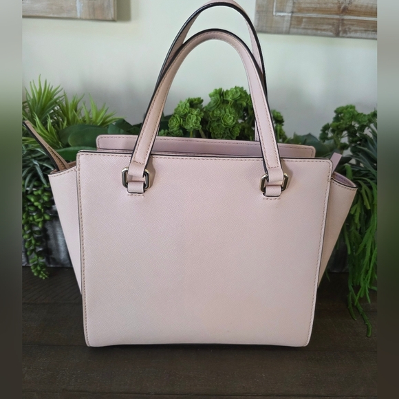 Kate Spade Small Hadlee Laurel Way Jeweled Leather Tote-Crossbody In Warm Vellum - Picture 13 of 15